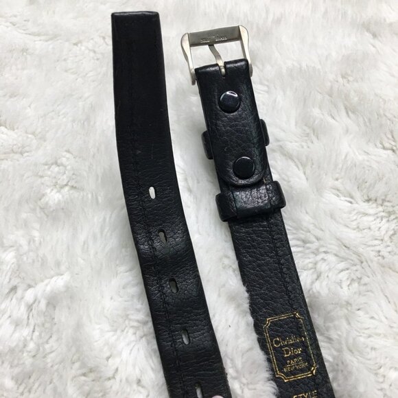 Dior Vintage Women’s Black Leather Belt Size 38 main image 5